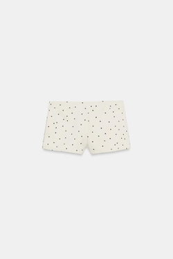 ZARA МИНИ-ШОРТЫ В ГОРОШЕК, ЭКРЮ