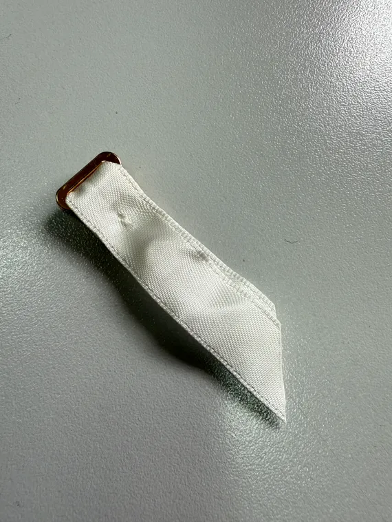 Чулкодержатель с атласной лентой 12 мм, Китай, золото/айвори 004