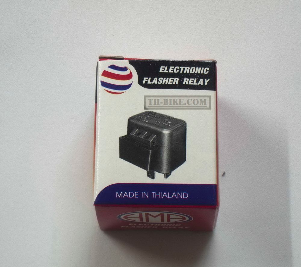 2-pin Relay winkers turn lights, electronic flasher relay. Aftermarket part, made in Thailand. 21Wx2. 6-12.8V