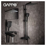 Душевая система GAPPO G2417-6 со смесителем, черный, излив