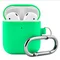 Защитный силиконовый чехол для наушников AirPods 1/2 Тонкий с карабином mint green