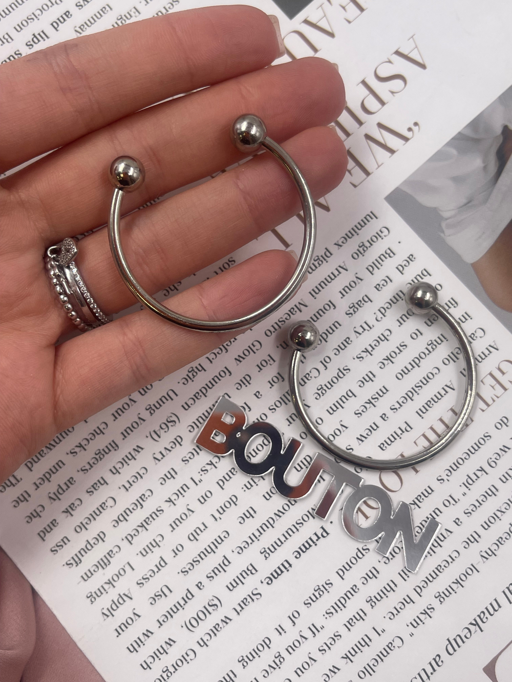 Подвеска серебристая "Пирсинг циркуляр"