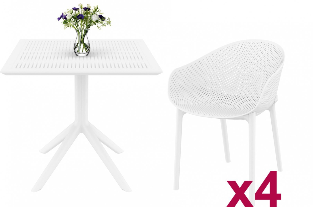 Комплект пластиковой мебели Siesta Contract Sky, белый