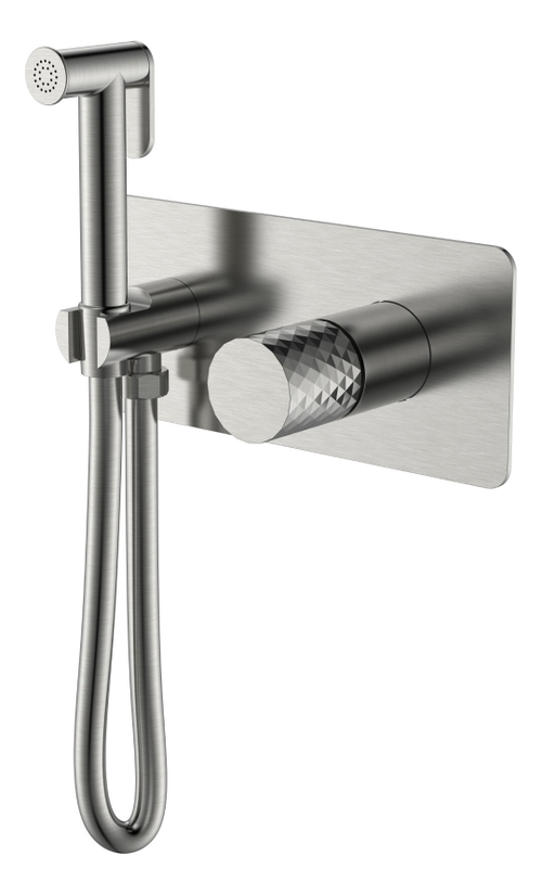 Boheme Смеситель гигиенический STICK Nikel Brush c ручкой DIAMOND