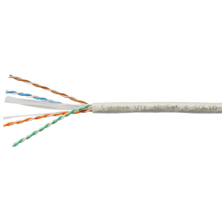 Cabeus UTP-4P-Cat.6-SOLID-LSZH-GY Кабель витая пара UTP (U/UTP), категория 6, 4 пары (23 AWG), одножильный, LSZH нг(А)-HF, серый (305 м)