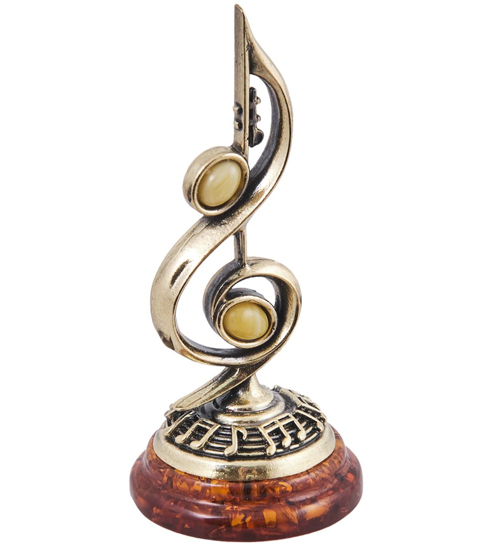 Народные промыслы AM-4033 Фигурка «Мелодия» (латунь, янтарь)
