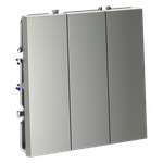 Выключатель встраиваемый VOLTUM S70 трехклавишный 10А, (сталь)