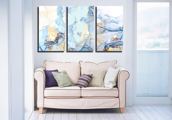 Модульная картина "Мраморный узор"