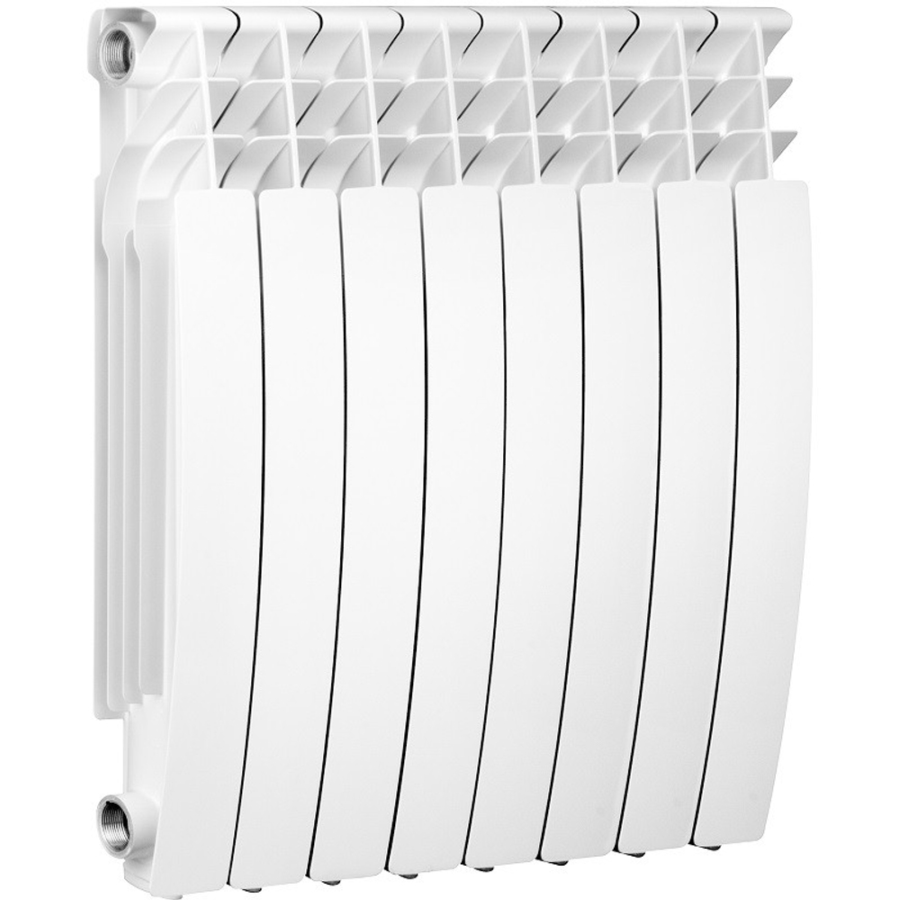 Радиатор алюминиевый Radena Gold R 500/100 боковое подключение белый 8 секций