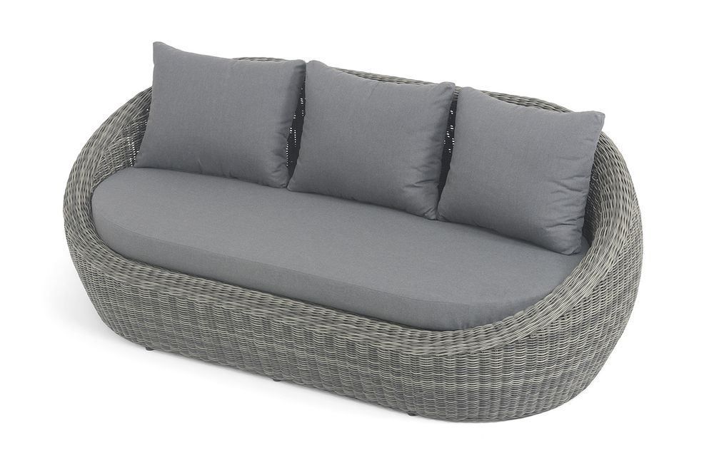 "Барселона" диван из искусственного ротанга трехместный, цвет графит