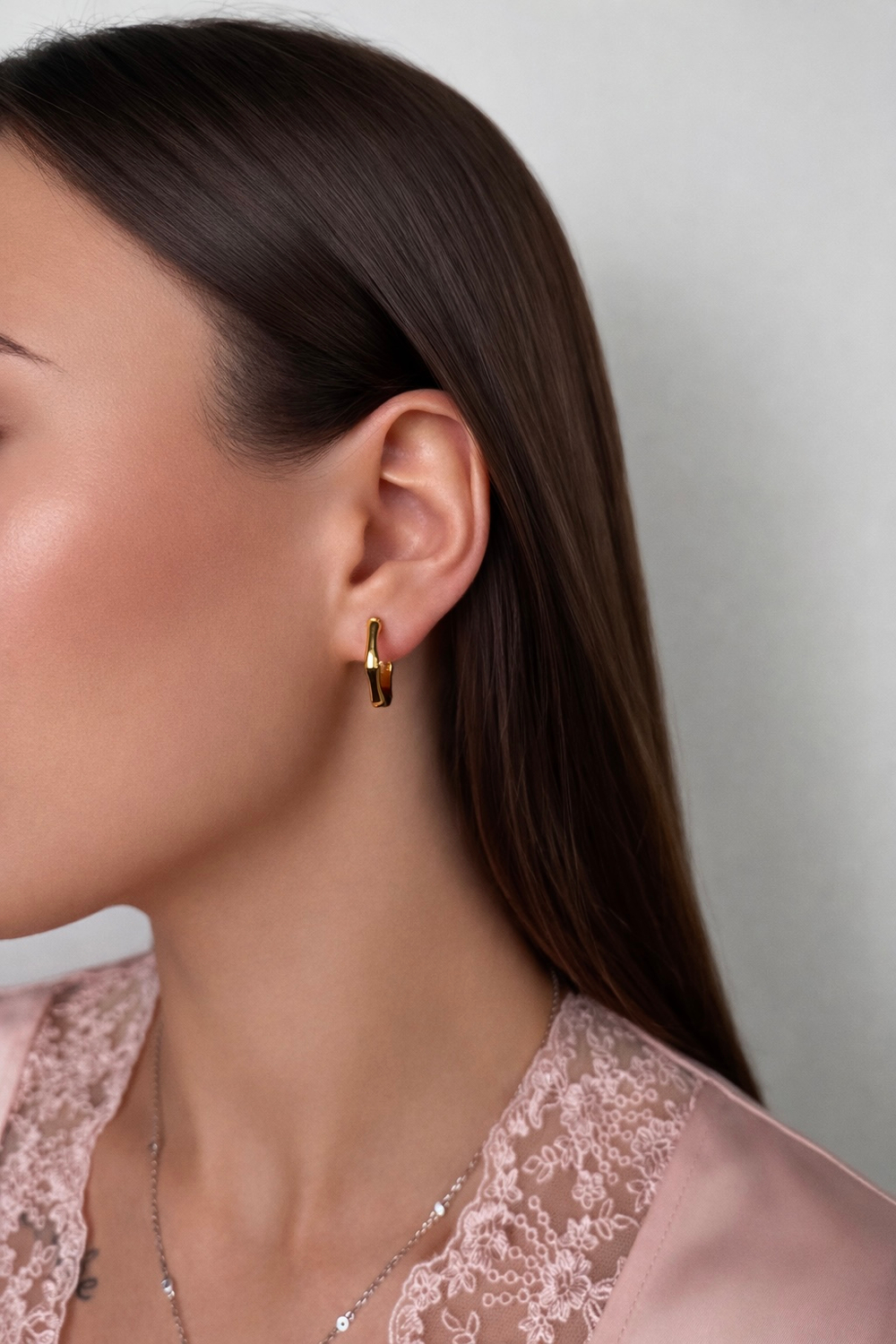 Серьги "Бамбук" в золочении