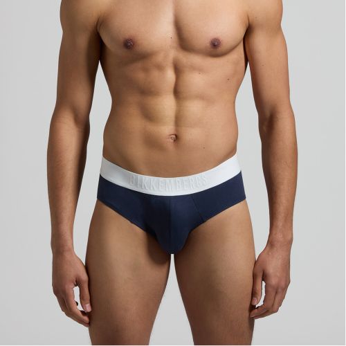 Мужские трусы брифы (белый, голубой, темно-синий) набор 3 в 1 Bikkembergs DIAGONAL BKK51USP23TR/3