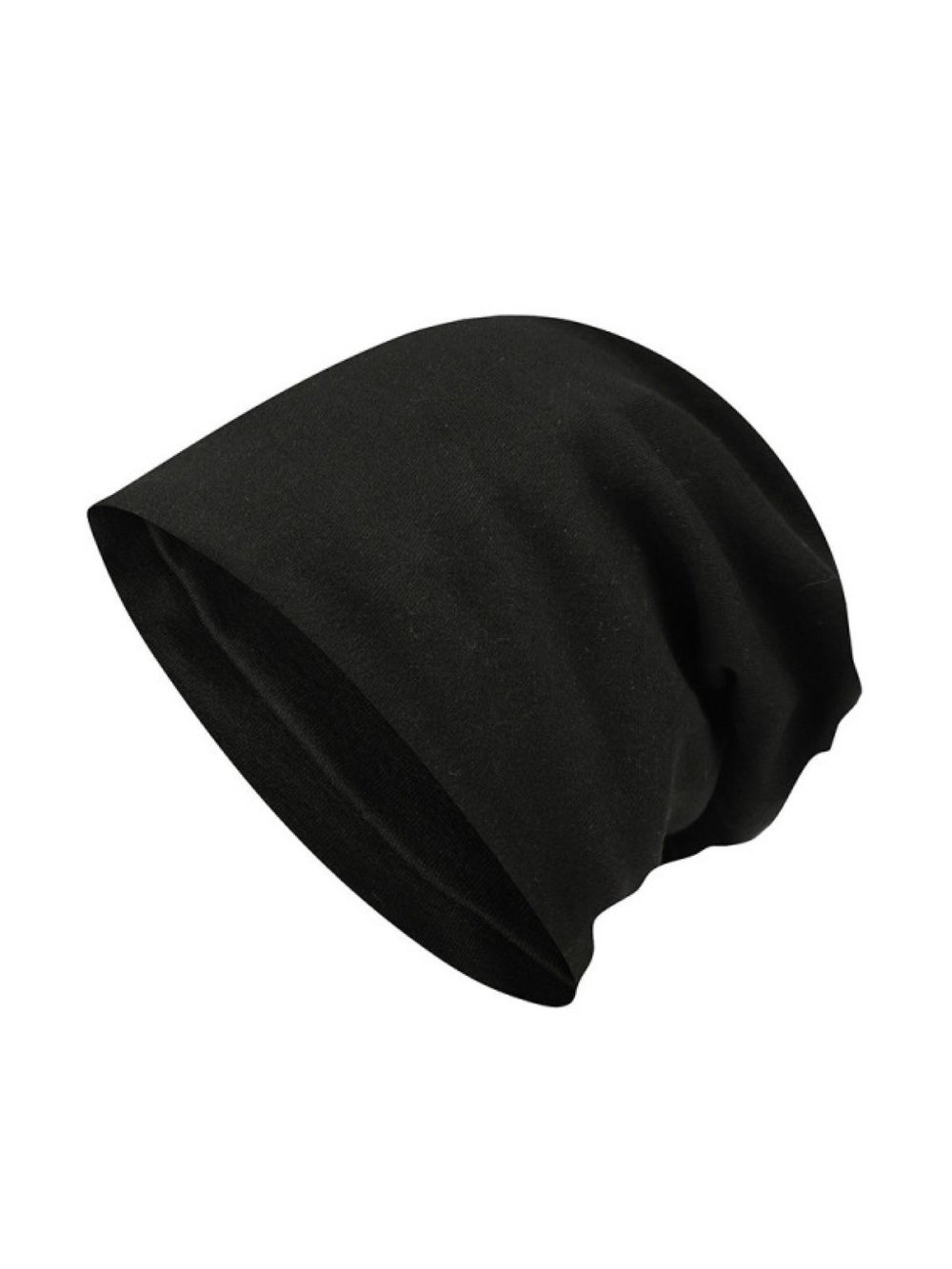 Шапка осенняя-весенняя тонкая бини черная (201537494)