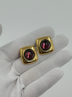 Серьги с фиолетовыми кабошонами Monet