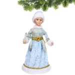 Снегурочка «Зимняя тайна» 40 см в голубой шубке