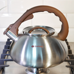 Чайник 3л нерж со свистком, матовый, индукция, цвет коричневый, "Daniks" Emerald DSC-8804