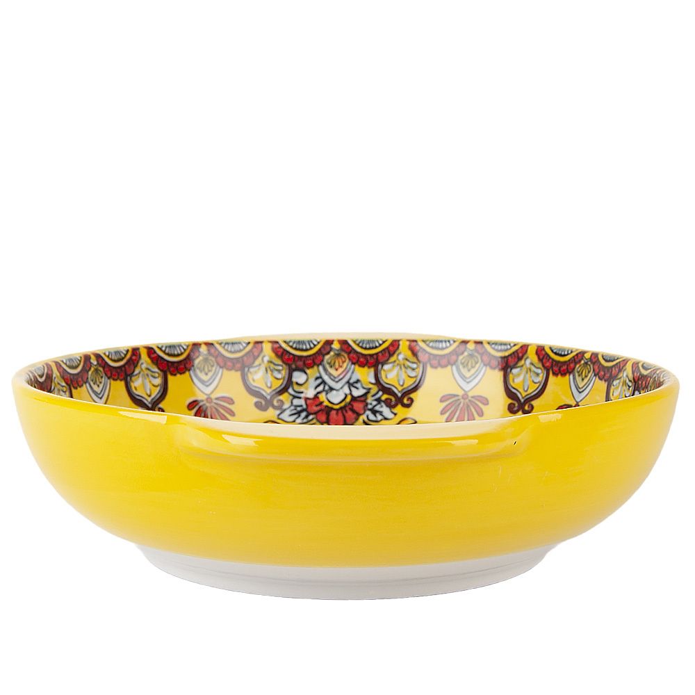 Салатник с ручками "Arabesque" (желтый) 24,5*20,5*6см. (min6) (транспортная упаковка)