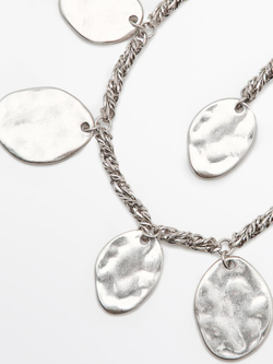 Massimo Dutti Браслет с деталями в форме монет, серебряный