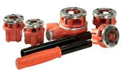 Набор клуппов трубных 3/8"-1/2"-3/4"-1"- 1 1/4" с адаптером