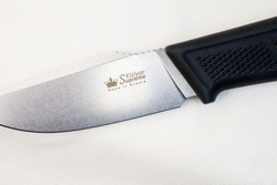 Нож Kizlyar Supreme Baikal M AUS-10Co (Cryo) SW BKH LS (StoneWash, Black Kraton Handle, Leather Sheath)
