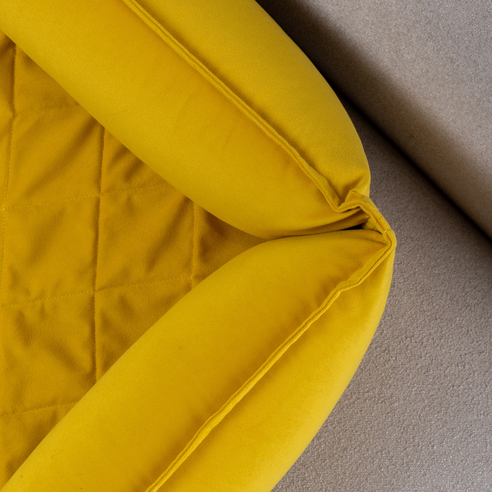 Диванный лежак из микровелюра, желтый 90х60 Rachel WOW