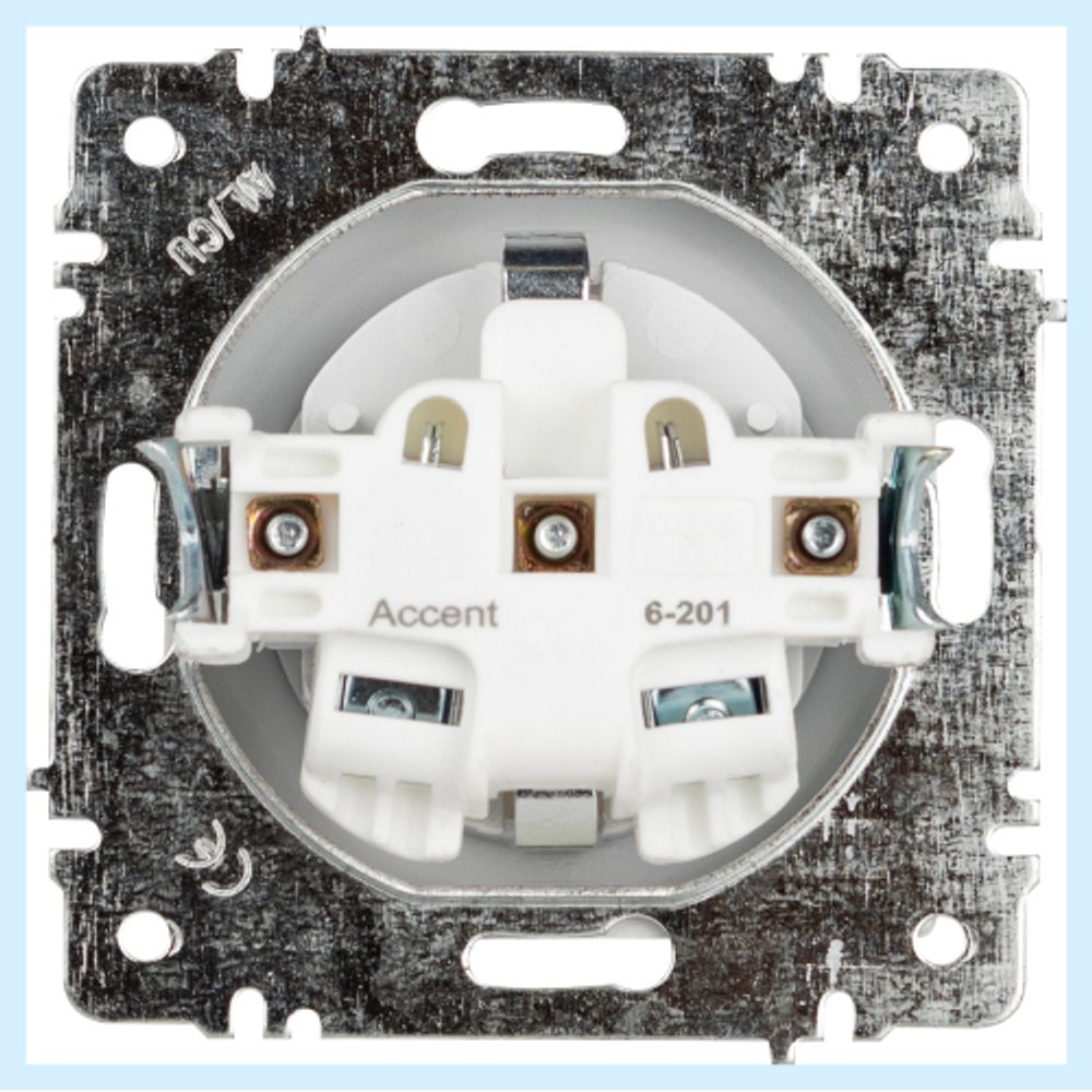 Розетка Intro Accent 6-201-01 2Р 16А-250В, IP20, СУ, AL/CU, белый | Intro