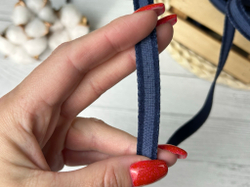 Лента ТОННЕЛЬНАЯ 1см т синий эластичн.