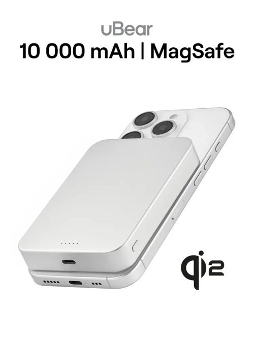 Внешний аккумулятор uBear Slide Power bank 10000mAh, PD20W, Qi2