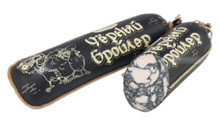 Колбаса "Черный бройлер" варено-копченая из мяса птицы Дружба