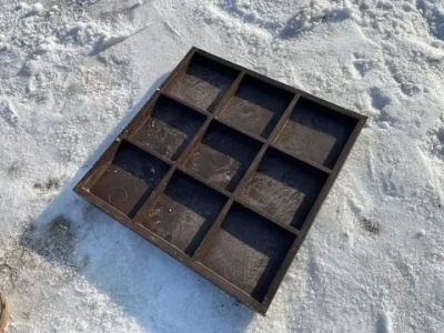 Плитка тротуарная полимерно-песчаная, 8 кирпичей , 33х33х2 см, коричневая, 9 шт.