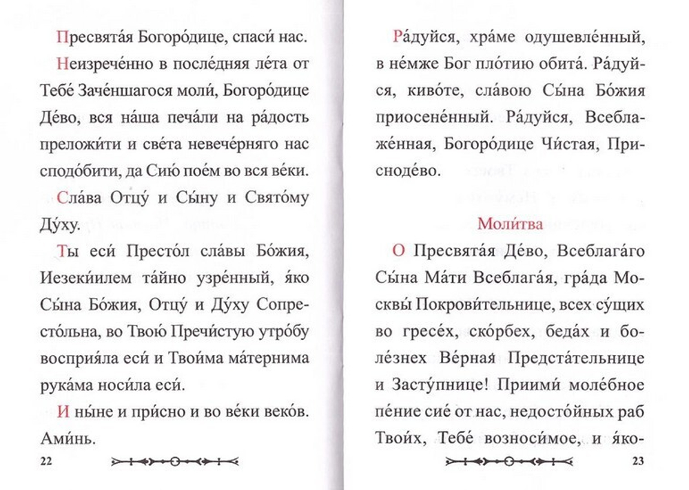 Канон Пресвятой Богородице чудотворныя ради Ея иконы "Нечаянная радость"