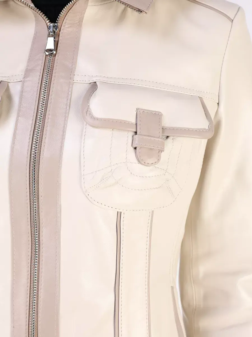 Кожаная куртка осень натуральная с капюшоном