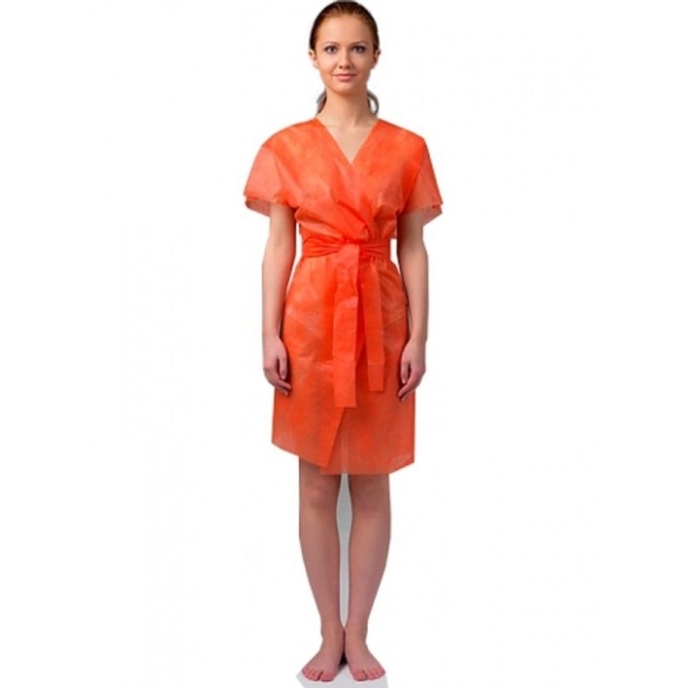 Халаты кимоно без рукавов (оранжевые), спандбонд, 10 шт.