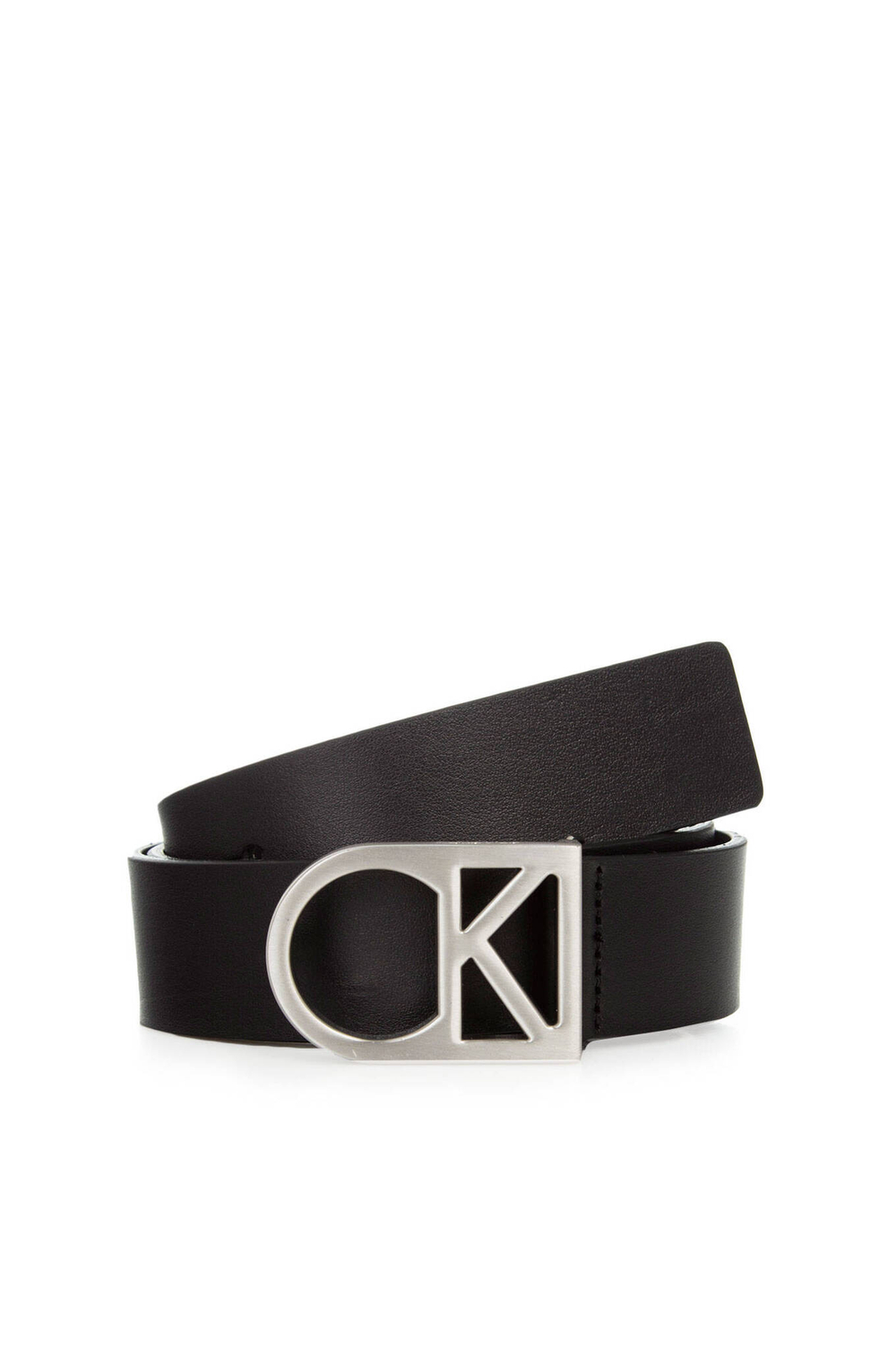 кожаный ремень logo Calvin Klein - черный(K60K602141)