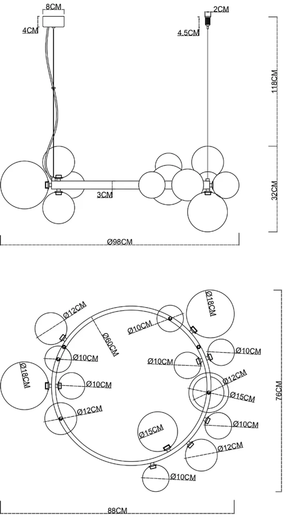 Подвесная люстра Arte Lamp VINCENT A7790SP-15GO