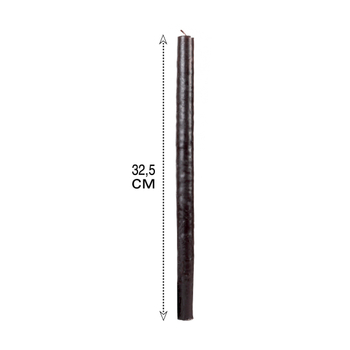 Свеча №4 маканая черная большая воск 2x32,5 см