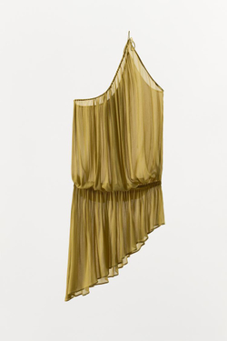 ZARA ТОП АСИММЕТРИЧНОГО КРОЯ С ЗАВЯЗКАМИ, ЗЕЛЕНЫЙ