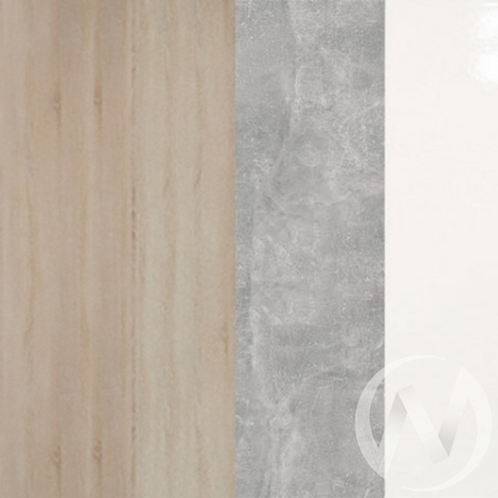 Пенал Лофт Детская Колибри (дуб сонома/ателье светлое;акрил белый)