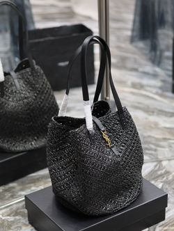 Saint Laurent Panier Medium in Raffia