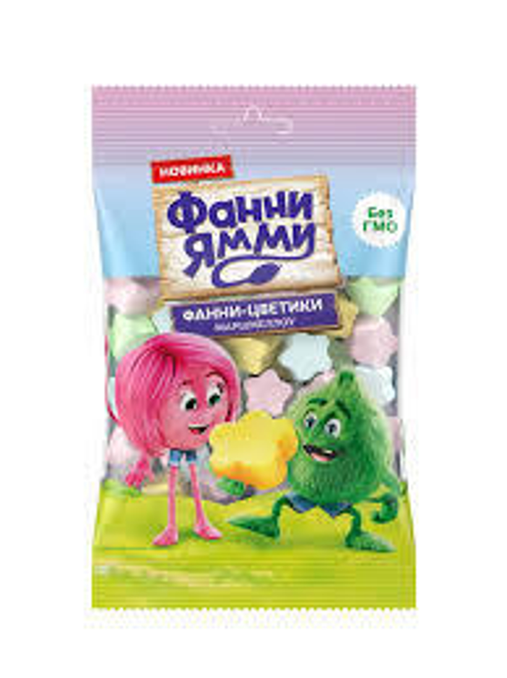 Зефир Маршмеллоу Фанни-Цветики Фанни Ями 50г со вкусом клубники персика яблока черники