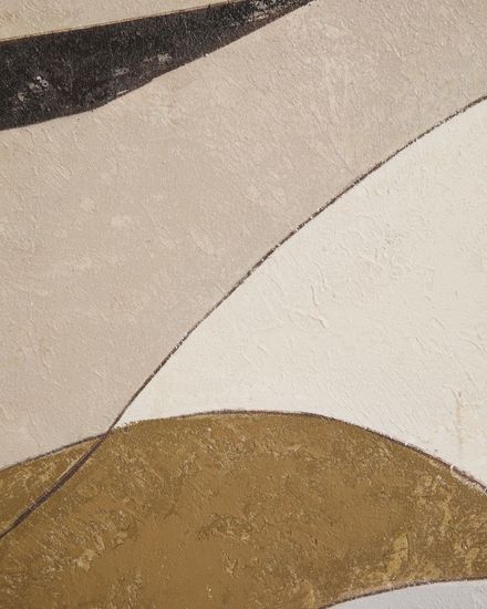 Абстрактный холст Marvilo серо-горчичного цвета 60 x 90 см