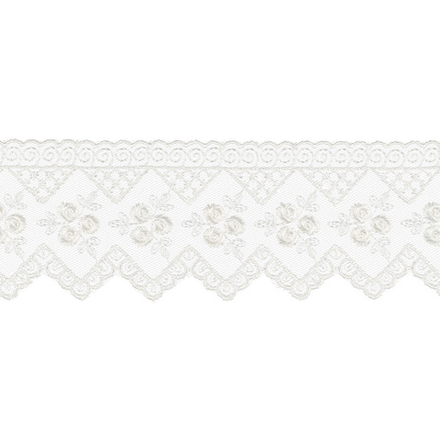 Кружево "Gamma"   "сетка",  59 мм , цв.слоновая кость