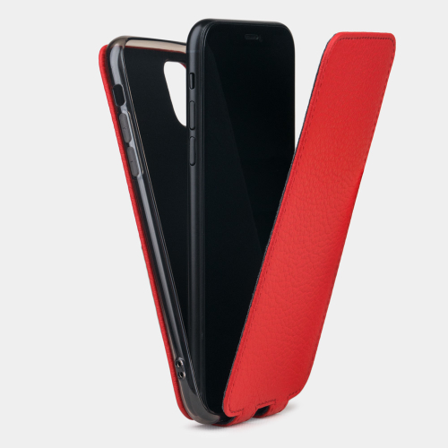 Чехол для iPhone 11 Pro Max из натуральной кожи теленка, красного цвета