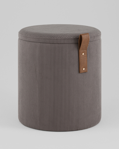 Пуф Руни S с ящиком вельвет тёмно-серый