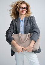 Замшевая сумка шоппер Texas DBR 31390 ваниль