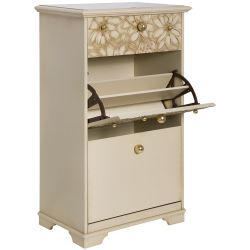 Тумба для обуви Терра-3 (с 3-мя ящиками) Айвори Мраморное золото