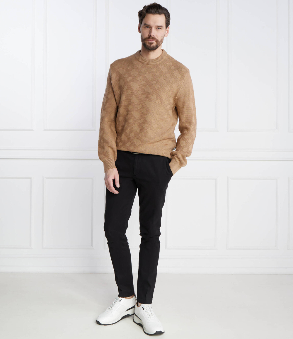 Хлопковый свитер palao BOSS BLACK - коричневый(50506033)