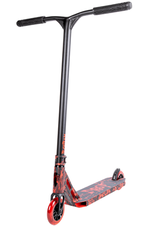 Самокат Tech Team Drop WT red 1/4 (черный с красными брызгами)