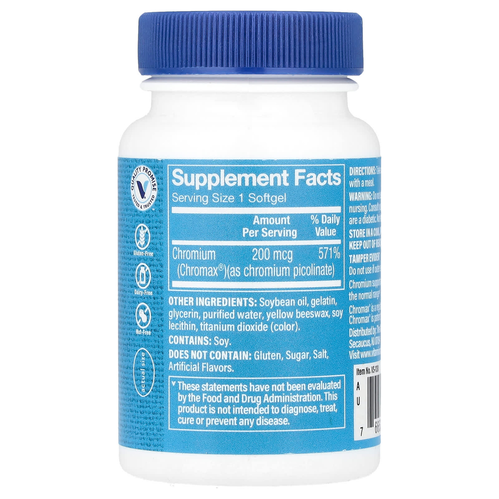 The Vitamin Shoppe, Chromax® пиколинат хрома, 200 мкг, 100 мягких таблеток