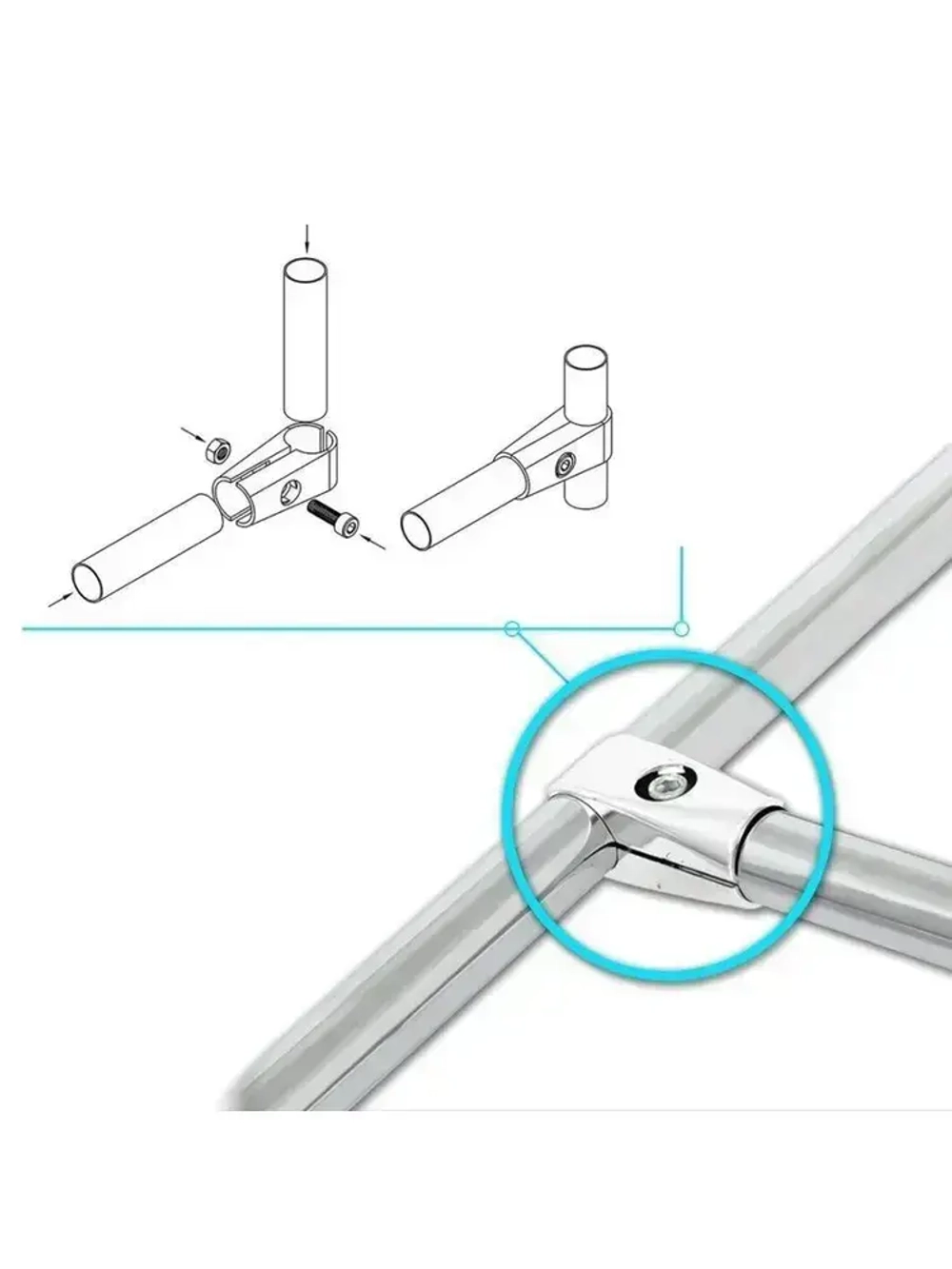 Соединитель двух труб системы Joker 25 мм (UNO-01) - 2 шт